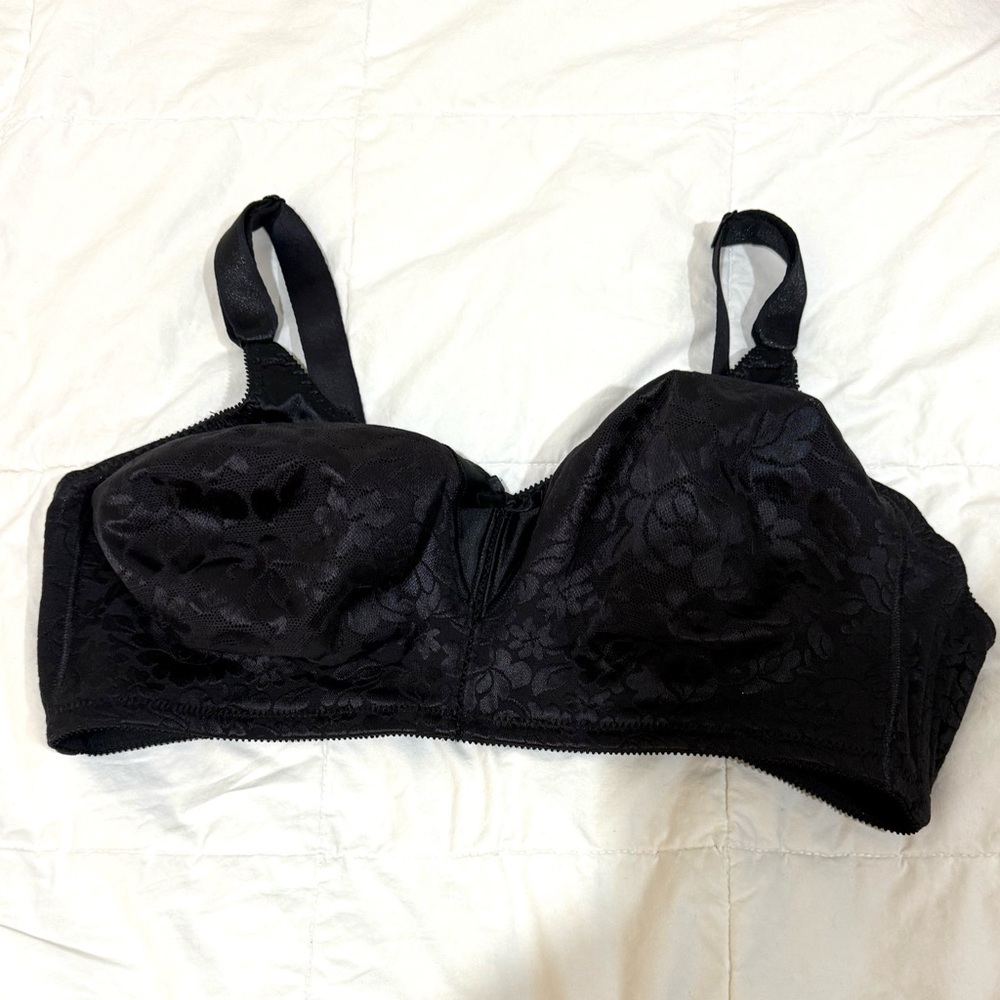 Bali Double Support Black Floral Wireless Lace Bra